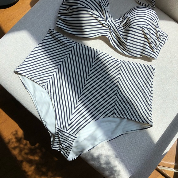 H&M High Waisted Striped Swimsuit - Picture 3 of 7